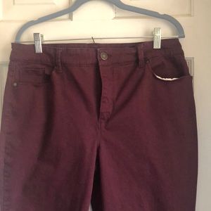 Bandolino Stretch “Amy” Jeans, Wine color size 14